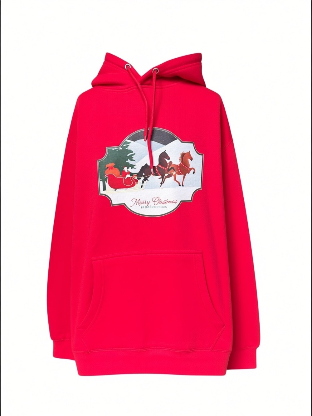 NWOT Lane Seven Saddlethreads “Merry Christmas” Drawstring Hooded Sweatshirt